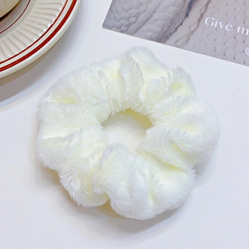 Women’s Pastoral Solid Color Commute Solid Color Flannel Hair Tie