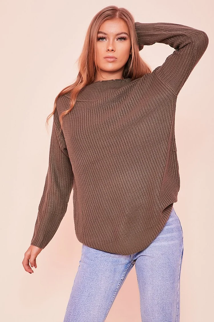 Green Ribbed Knitted Jumper- Joe Katch Me