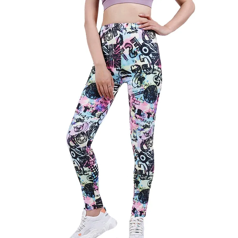 CUHAKCI Gradient Legging Women Trousers Athletic Yuga Pants Push Up Leggins Fitness Gym Sport Running High Waist Workout