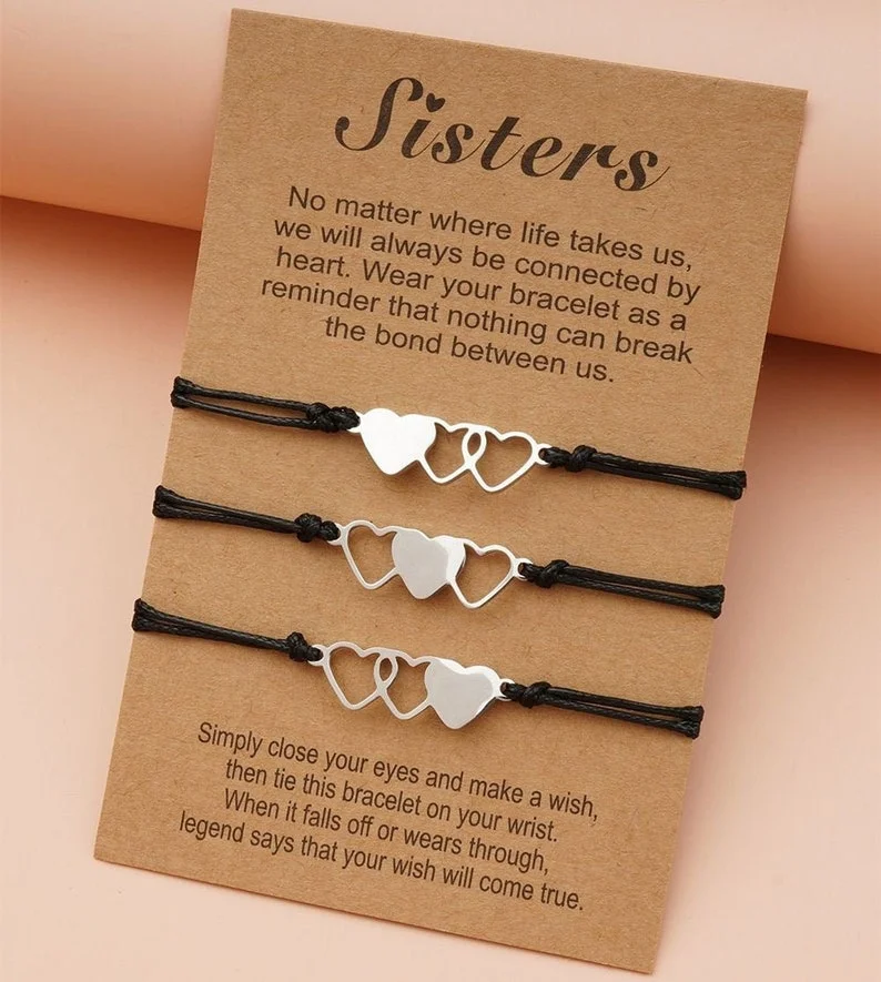 Sister Heart Bracelets, Gifts for Sister, Sister Matching Bracelets
