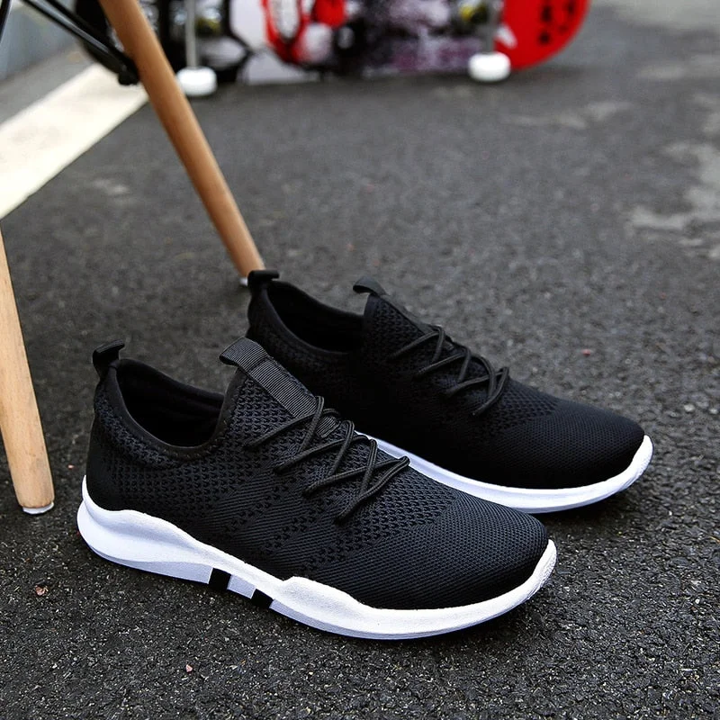 2019 Summer New Flying woven running shoes men's casual sports shoes Men Footwear Breathable Mesh Light Walking sneaker