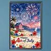 Diamond Painting -DIY Round Drill Independence Day Happy Fireworks(60*40CM)