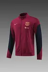 2024/2025 Barcelona Long Zipped Jacket Training Suit Red Football Shirt 1:1 Thai Quality Set