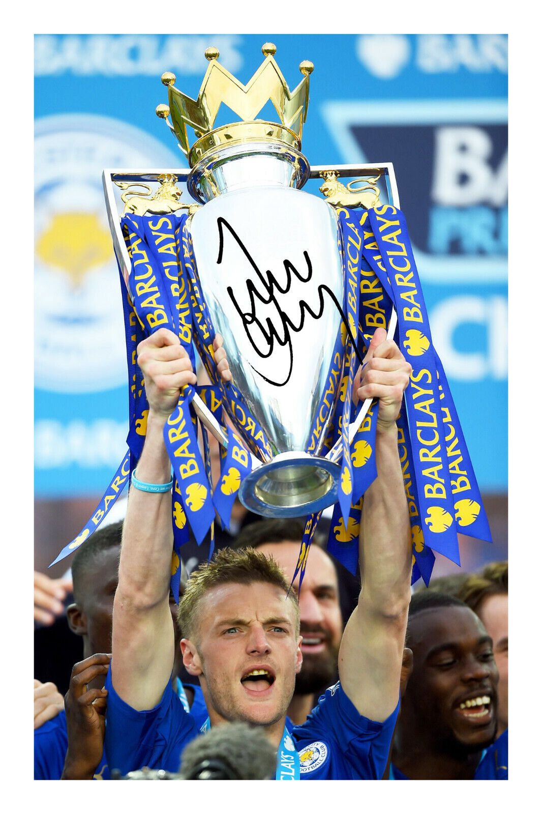 Jamie Vardy Signed A4 Photo Poster painting Print Autograph Leicester City Football