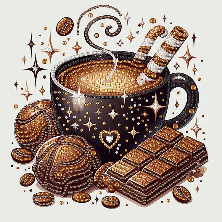 Coffee Desserts 30*30cm (Canvas) Special Shaped Drill Diamond Painting gbfke