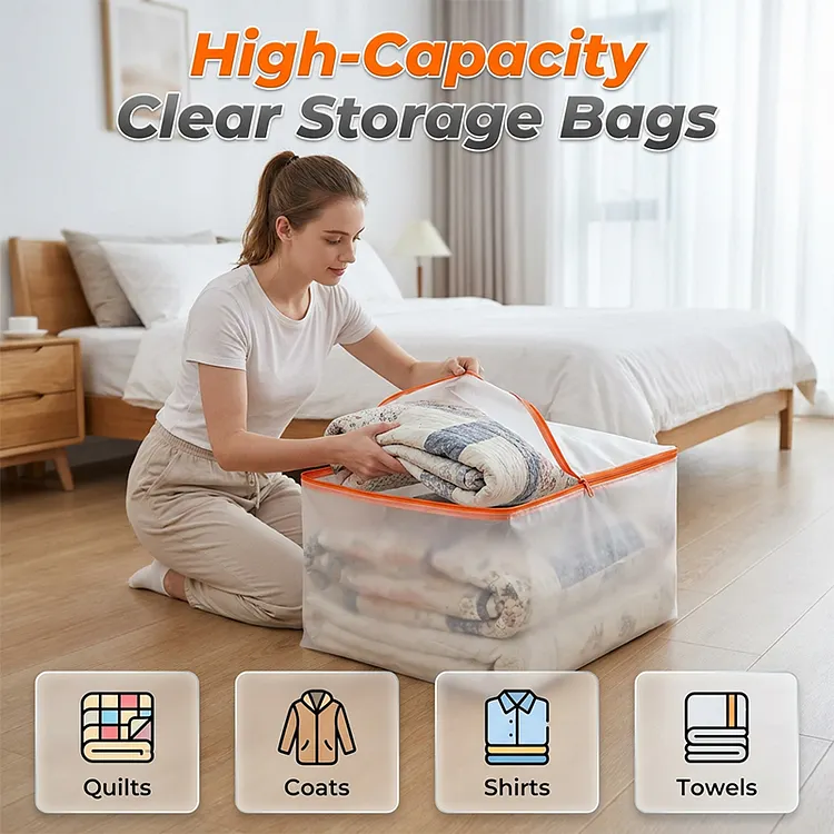 Clear PVC Clothing & Quilt Storage Bag