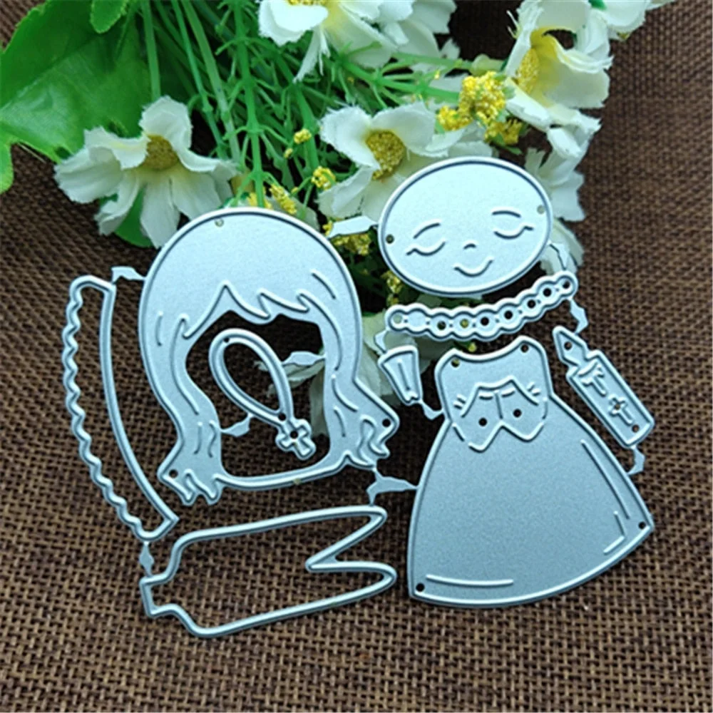 Boy&Girl Pure Angel Metal Cutting Dies Stencils For DIY Scrapbooking Decorative Embossing Handcraft Die Cutting Template