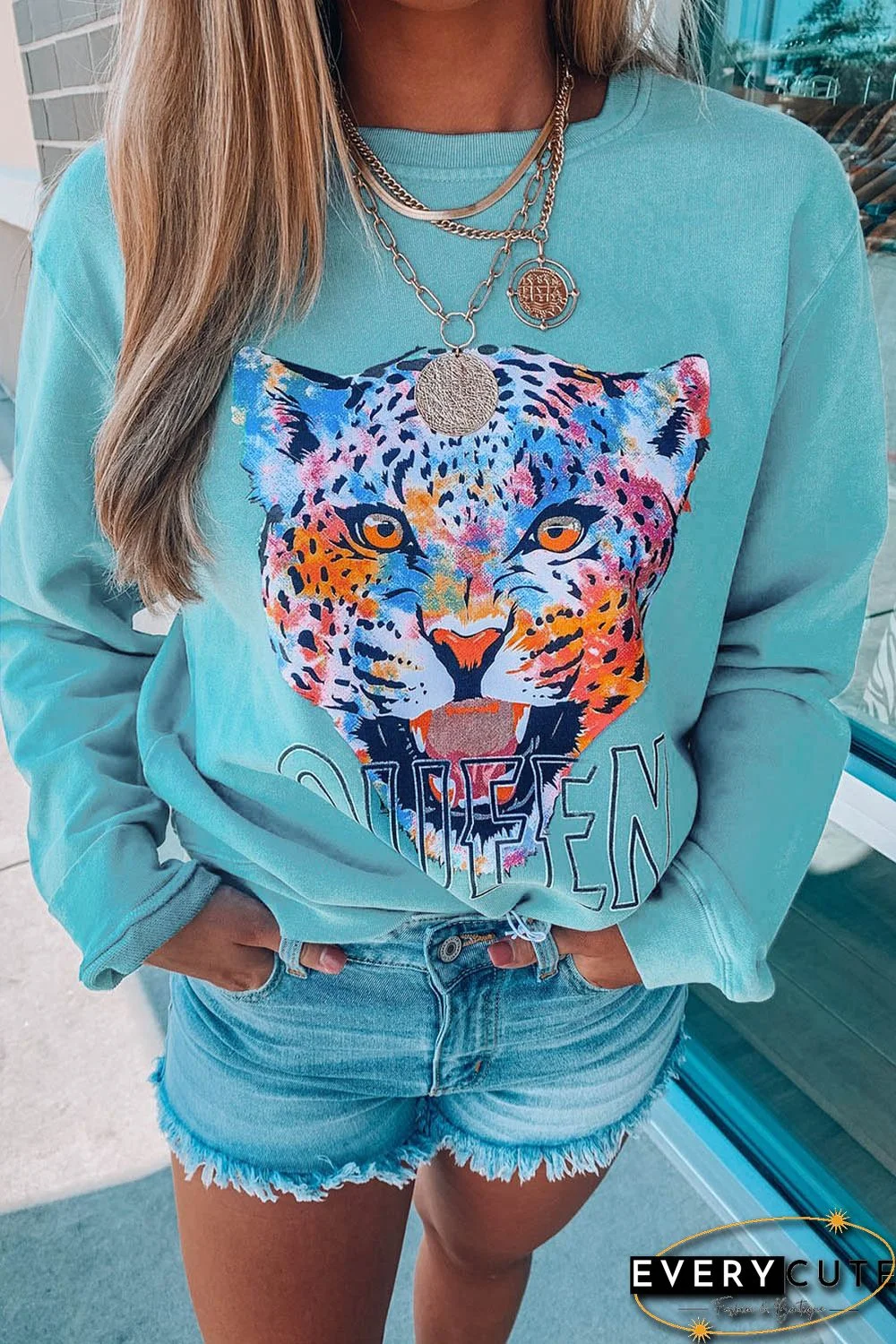 Queen Graphic Blue Sweatshirt