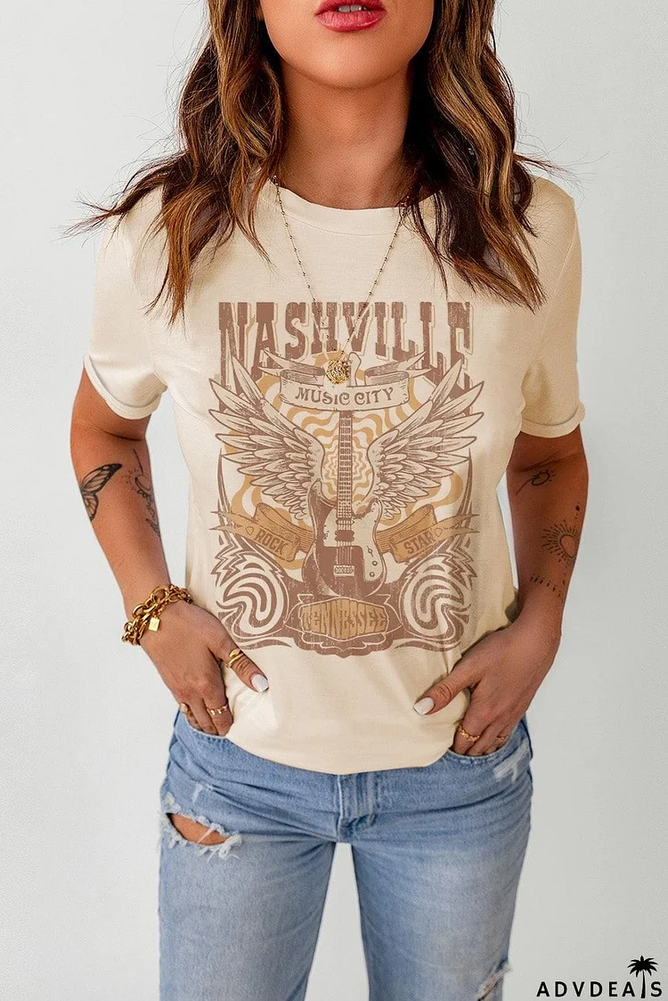 Western Graphic Round Neck T-Shirt