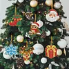 9pcs DIY Double-Sided Rhinestone Acrylic Diamond Painting Christmas Tree Pendant(Christmas animals)