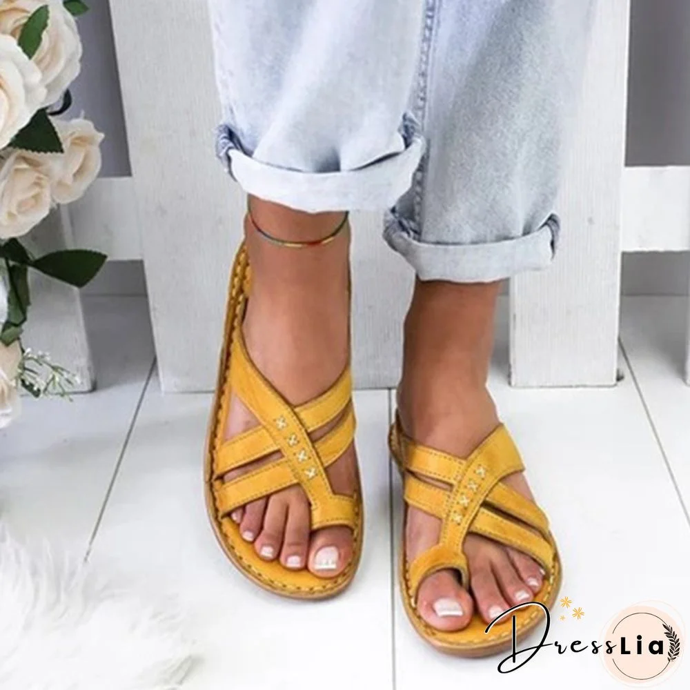 Summer Sandals Women Comfy Slippers Roman Leather Wedge Sandals Low Heels Beach Shoes Casual Flip Flops Sandalia Feminina