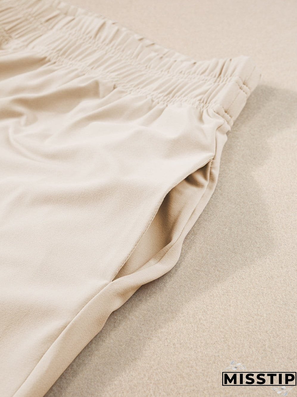 White Raw Edge Loose Tee and Wide Leg Pants Matching Set