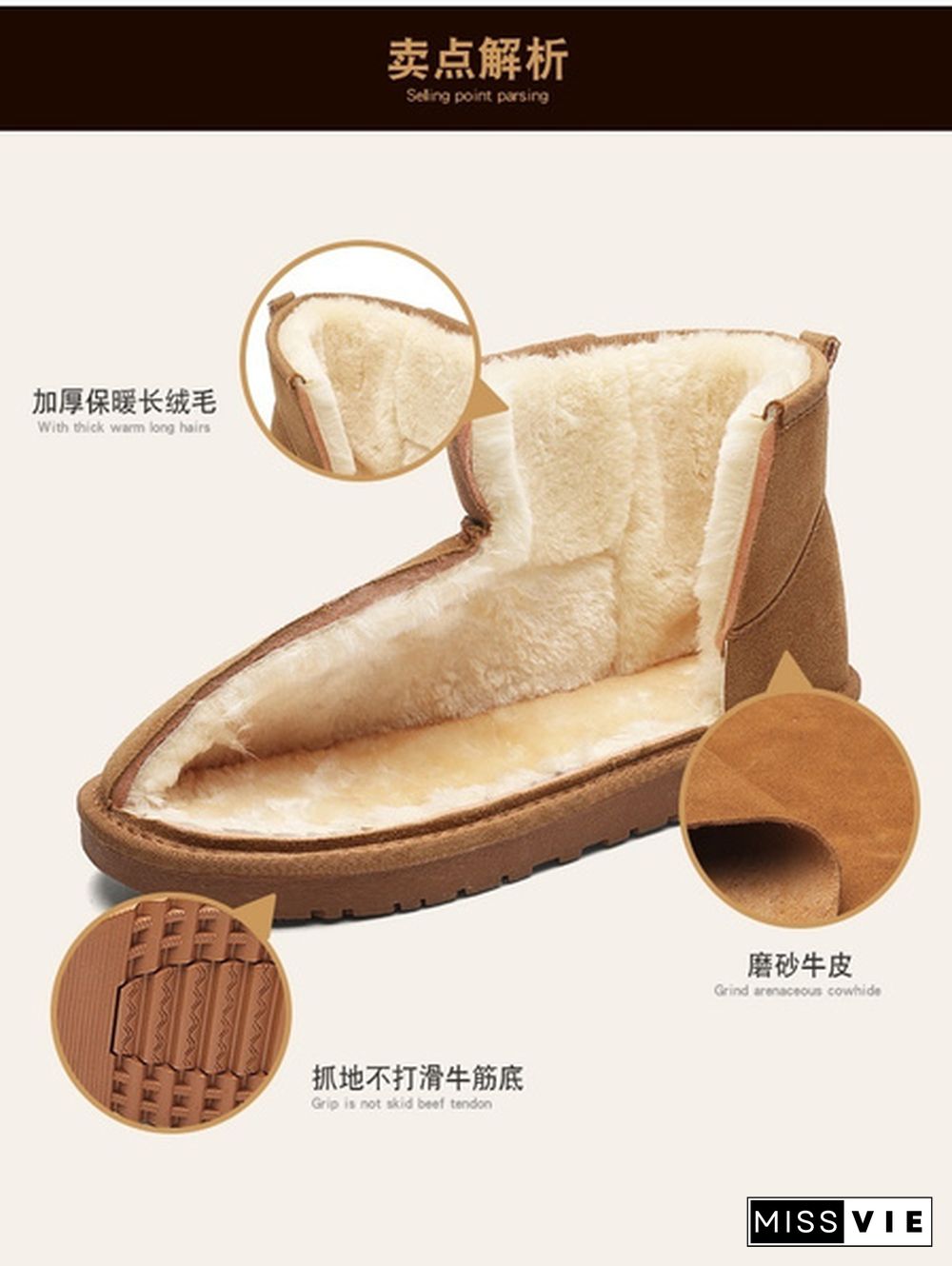 Men and Women Boots Kids Winter Snow Boots, Waterproof Non-slip Flat Round Head Comfortable Warm Little Male Girl Boots  Size28-47