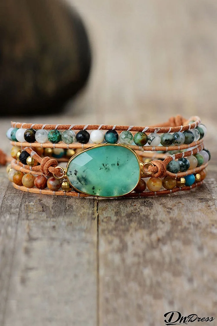 Natural Stone & Agate Layered Bracelet