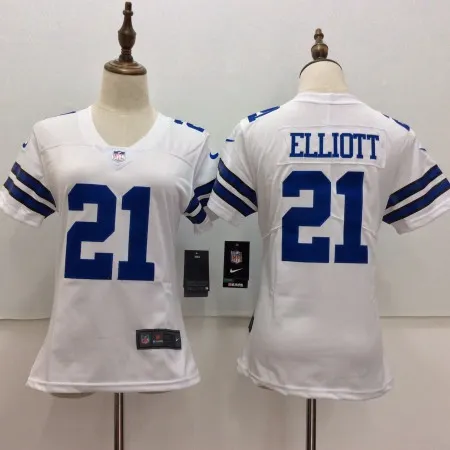 Women's  Dallas Cowboys #21 Ezekiel Elliott White Vapor Untouchable Player Limited Stitched NFL Jersey