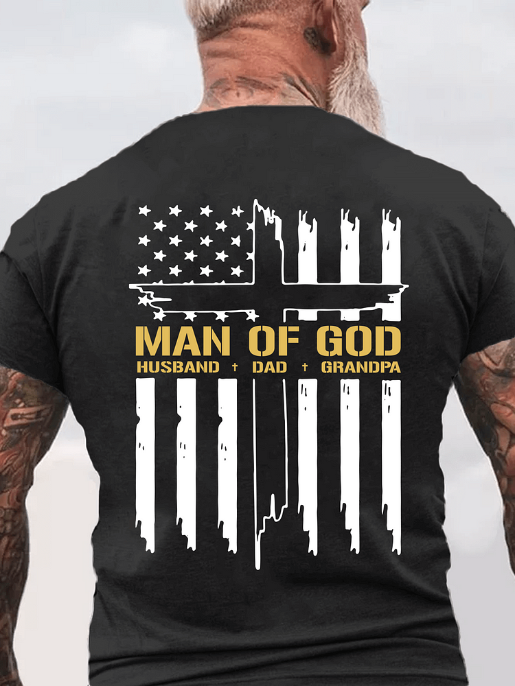 Cross American Flag Jesus Christian T-Shirt