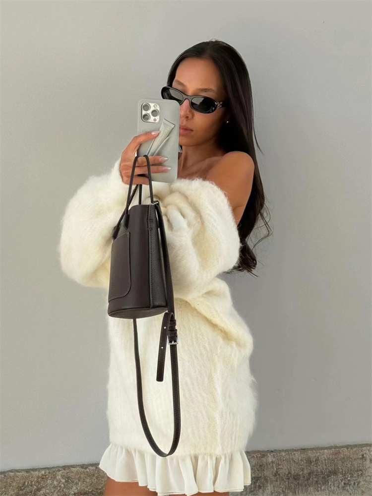 Magibyte Spring Outfits Black Women - Backless Off Shoulder Long Sleeve Sweater for High Street Fashion  