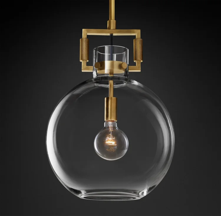 Machinists Glass Globe Pendant Light For Dining Table Vjlight