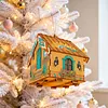 DIY 3D Diamond Painting Wooden Puzzle, Jigsaw Puzzle Diamond Art Holiday Party Xmas Decorations Hanging Kits