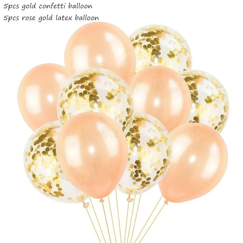 10Pcs Mixed Confetti Balloons Happy Birthday Party Helium Balloon Decorations Wedding Festival Latex Balloon Party Supplies