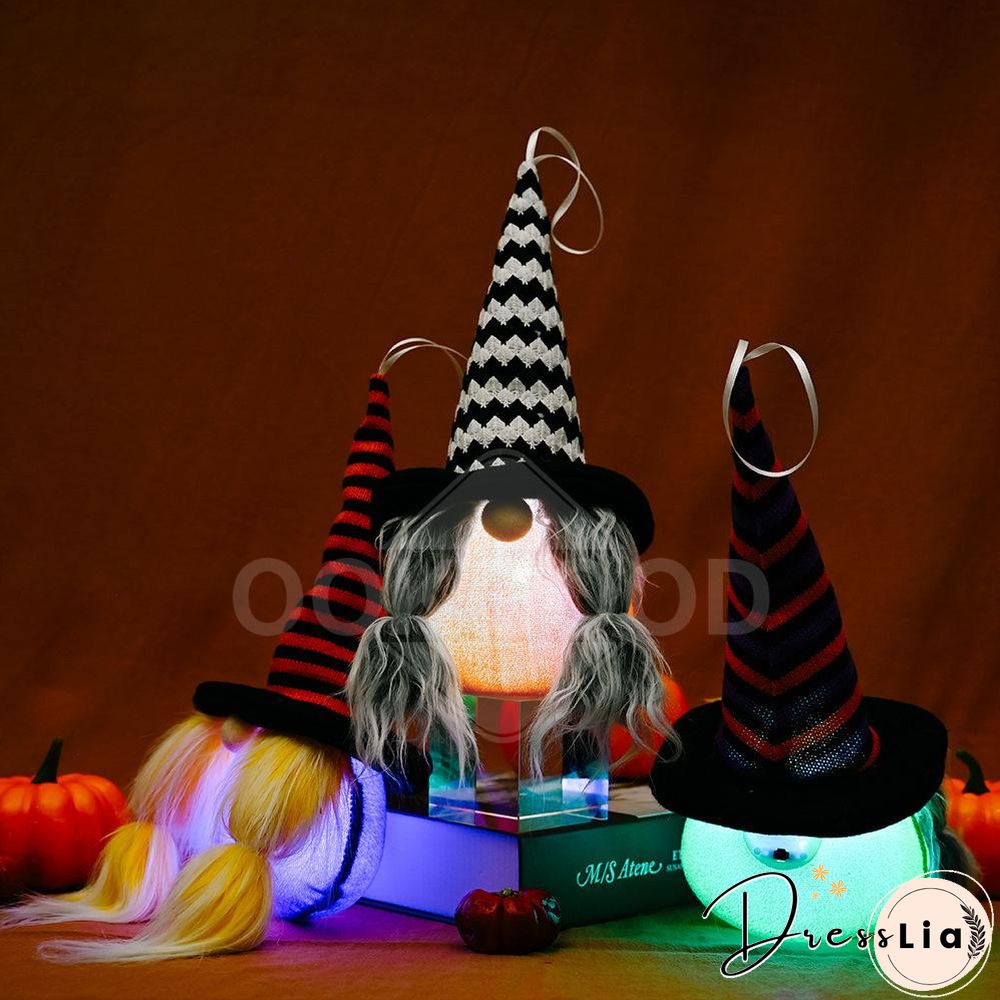 Halloween Gnome Hanging With Lights For Holiday Decoration