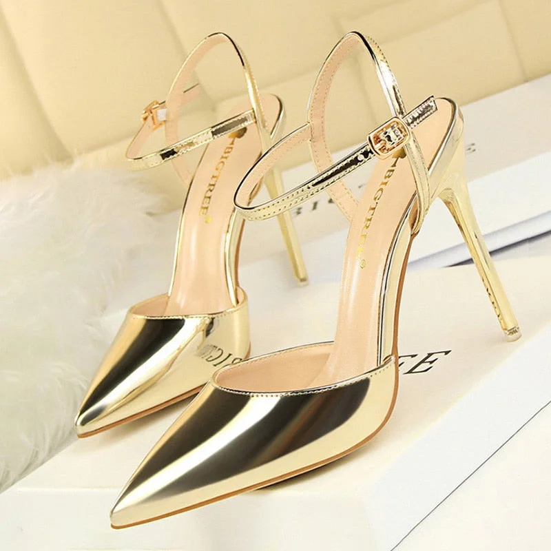 BIGTREE Shoes Hollow Out Woman Pumps Red High Heels 2022 Sexy Women Heels Stiletto Wedding Shoes Buckle Party Shoes Female Shoes