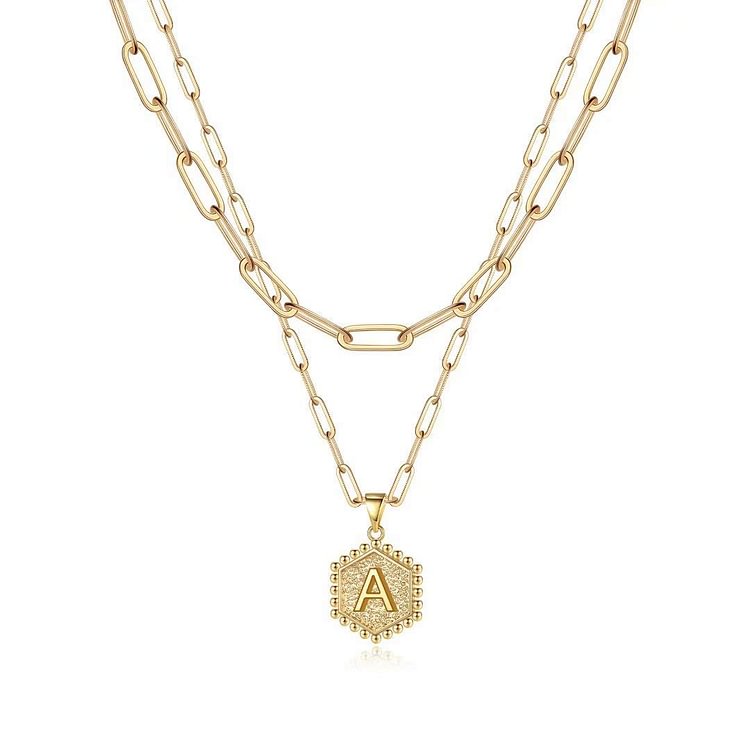 Dainty Layered Initial Necklaces for Women
