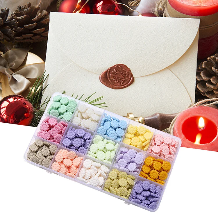 Sunflower Colorful Wax Particles Envelope Decor Wax Beads (E)