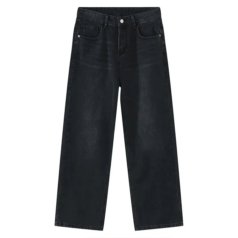 Aonga Washed Black Loose Fit Jeans