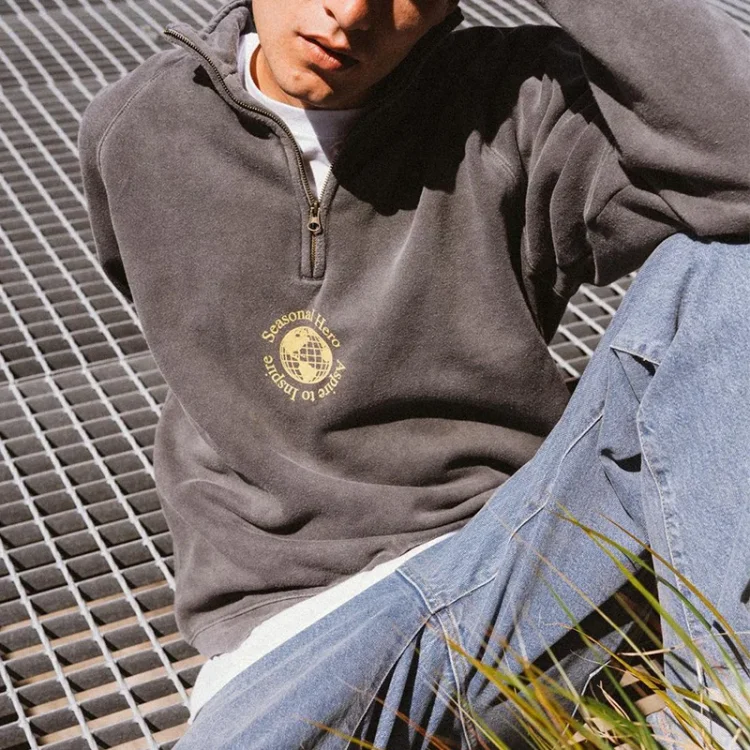 Men Vintage Fashion Strips Simple Casual Unisex Sweatshirt