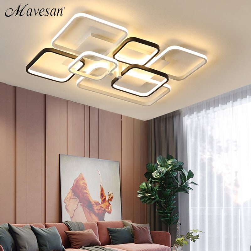 Black White Color Modern Led Ceiling Lights Creative For Living Room ...