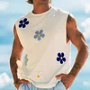 Men's Casual Surf-Style Tank Top With Floral Embroidery by Inlyline