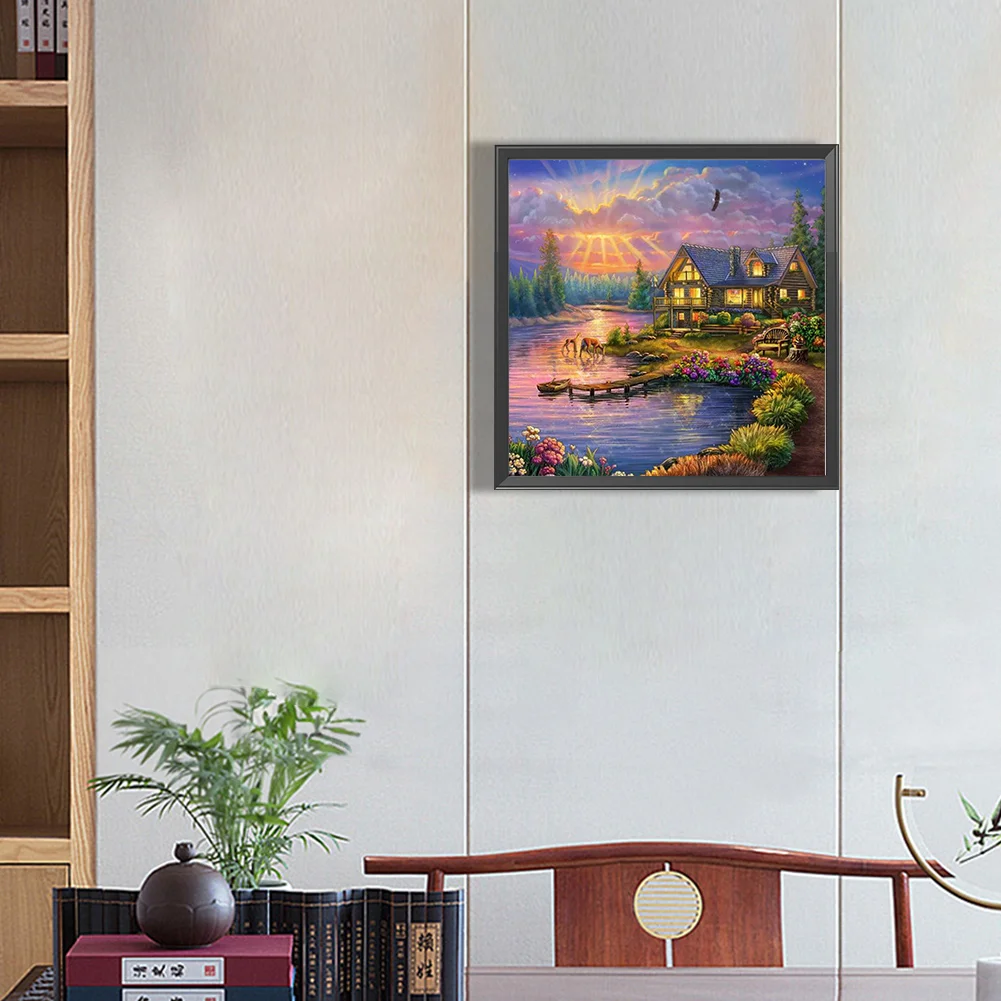 Partial AB Diamond Painting - Full Square Drill - Garden House(Canvas|45*45cm)