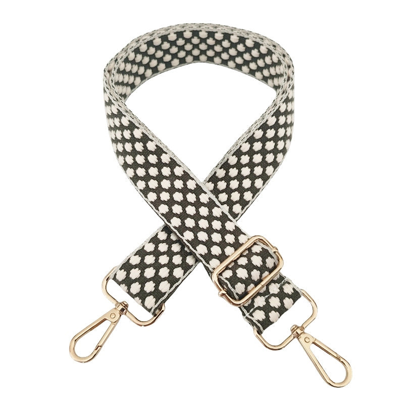 Polyester Cotton Color Block Bag Strap