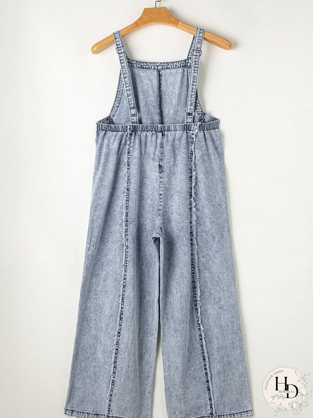 Vintage Beau Blue Denim Overall with Frayed Exposed Seam