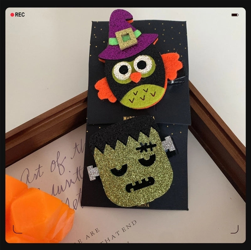 Women’s Funny Classic Style Halloween Pattern Felt Fabric Hair Clip
