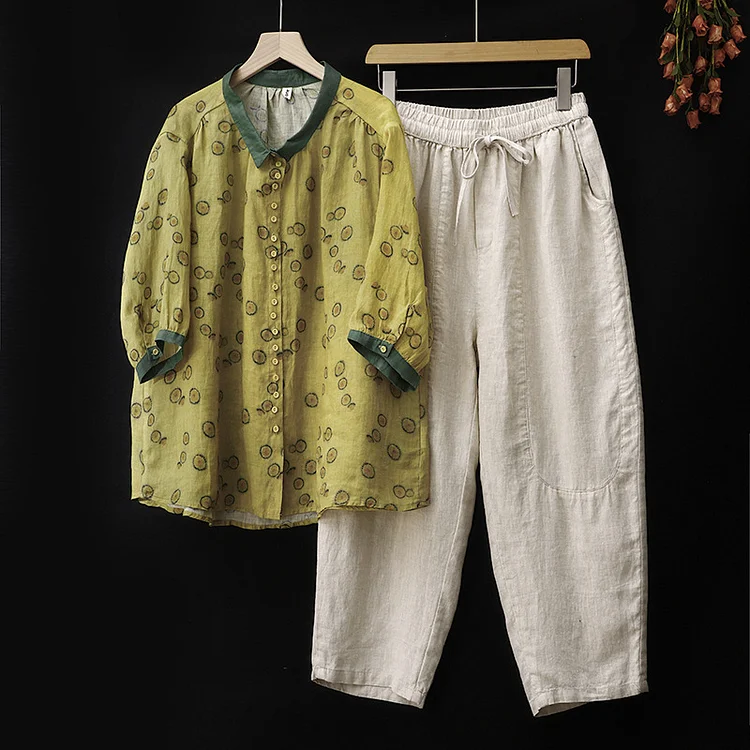 Women's Chic Flowers Pattern Two -piece Suit