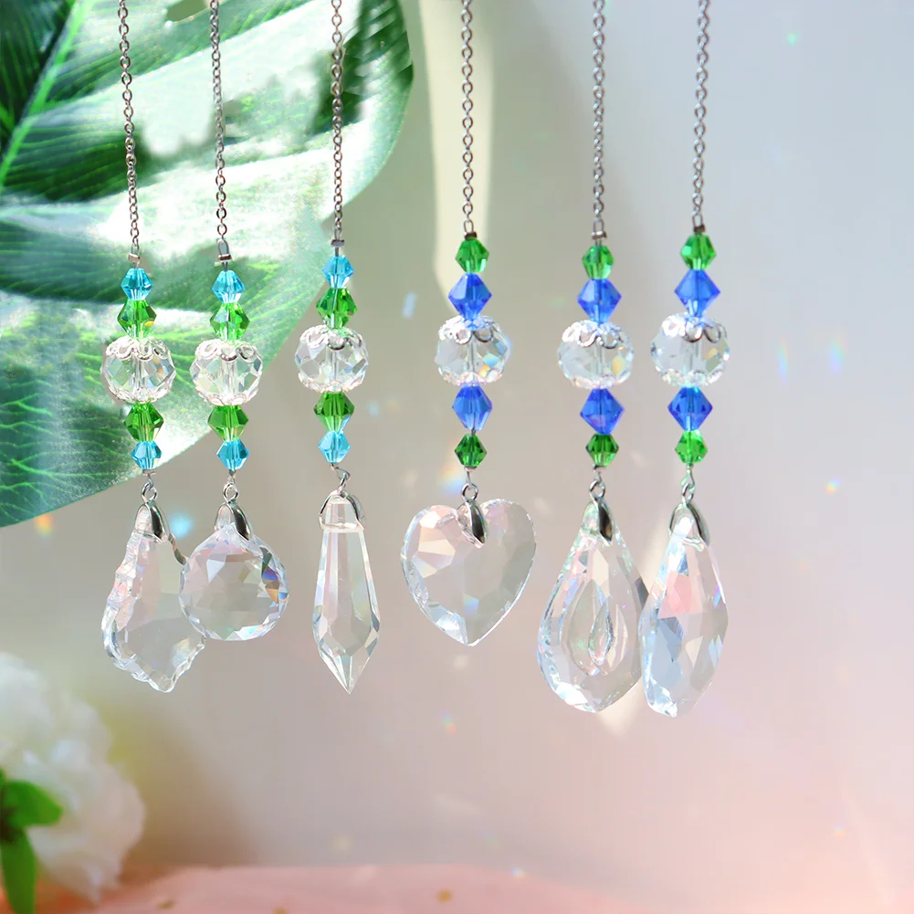 DIY Crystal Glass Clear Chandelier Pendant Faceted Prism Part Hanging Decor