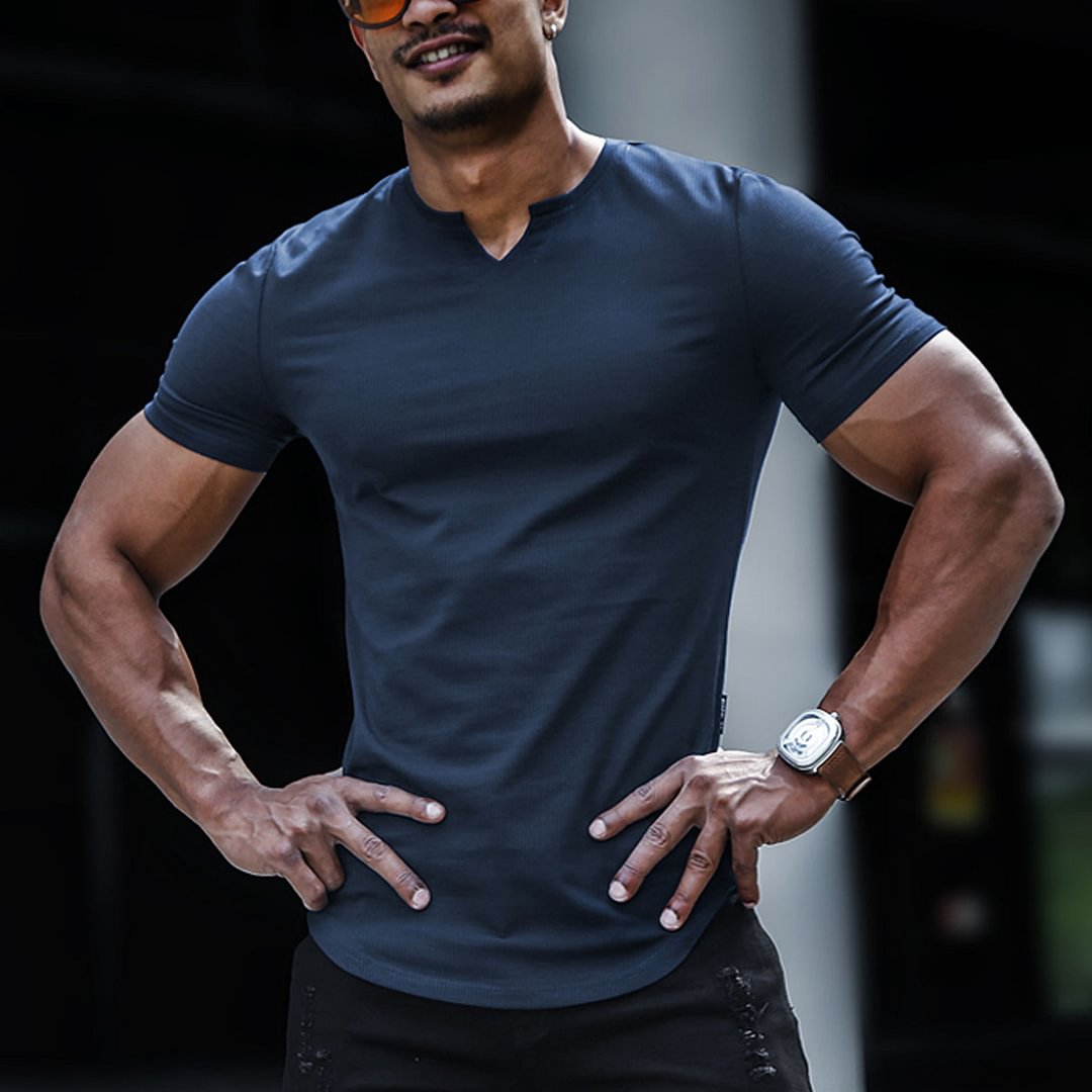 Men's V-Neck Slim Fit Basic T-Shirt