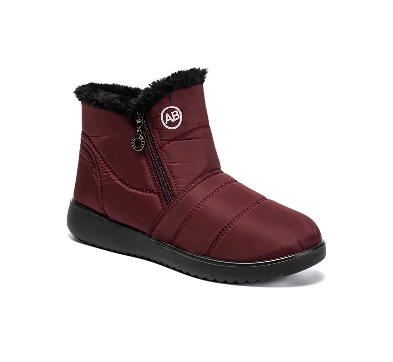 Women's Winter Boots Fashion  Zipper Size Velvet and Thickening Shoes