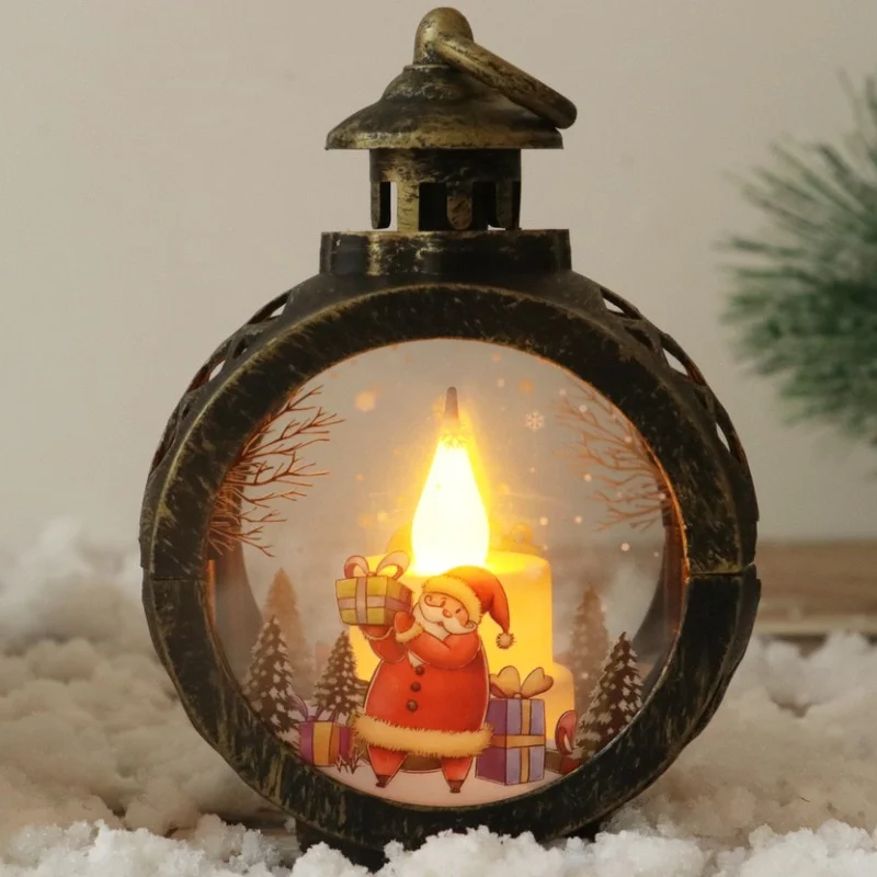 2023 Christmas Home Decoration Santa Snowman LED Wind Lantern Christmas Tree Ornament New Year Xmas Gifts Noel Navidad Decor New