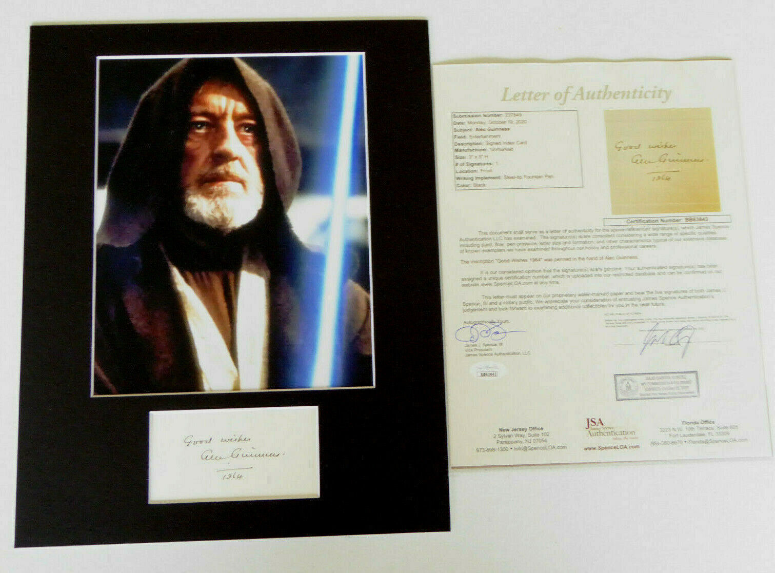 Alec Guinness Signed 11x14 Matted Photo Poster painting Display, Star Wars, Obi Wan, JSA LOA