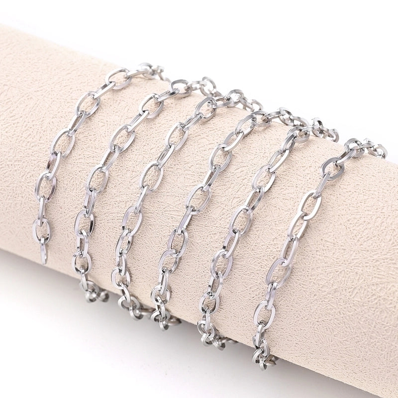 1m/Package 304 Stainless Steel Gold Plated Solid Color Polished Chain