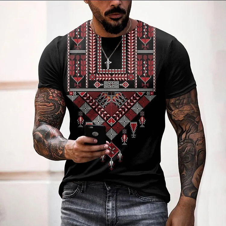 Men's We Will Be Free Tribal Art Print Casual T-Shirt