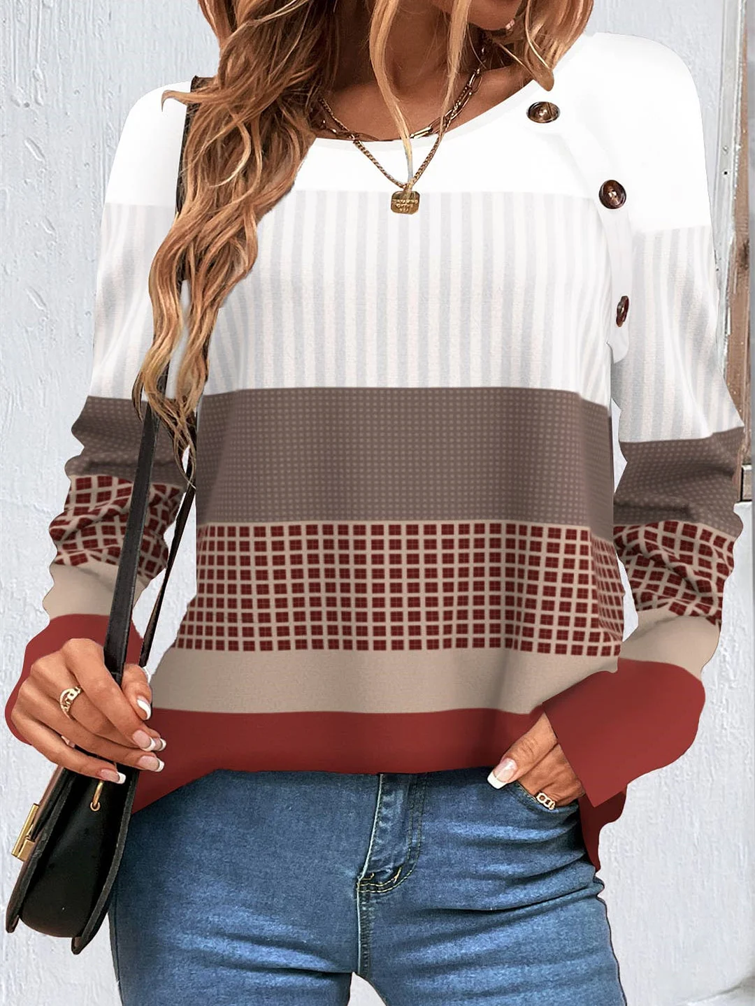 Women Half Sleeve V-neck Solid Color Dress