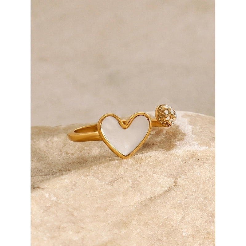 Classic Style Artistic Heart Shape 304 Stainless Steel Open Rings