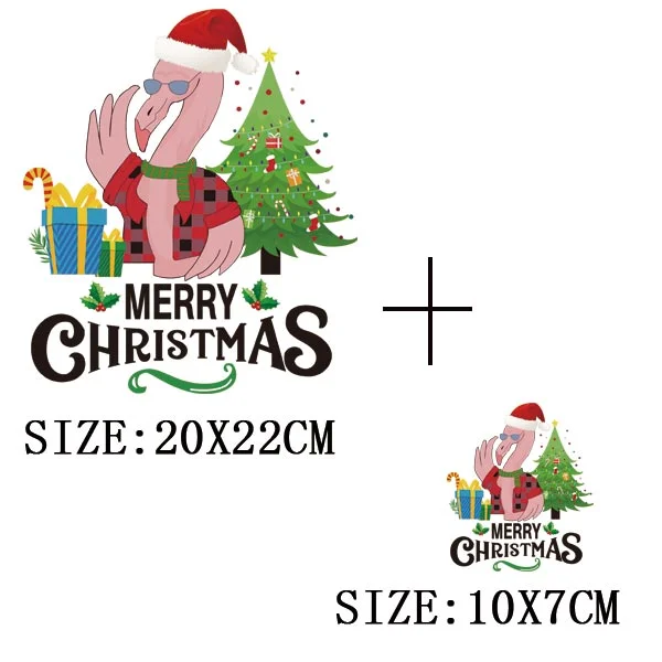 Beautiful Christmas Gift Thermal Sticker On Clothes DIY T-shirt Washable Iron On Patch For Clothing Christmas Design Patch Decor