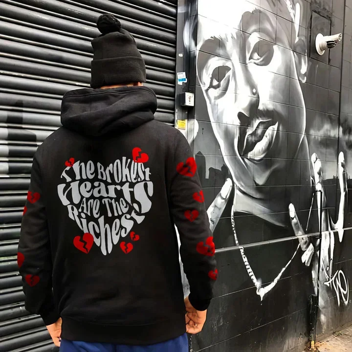 The Brokest Hearts Are The Richest Print Hoodie
