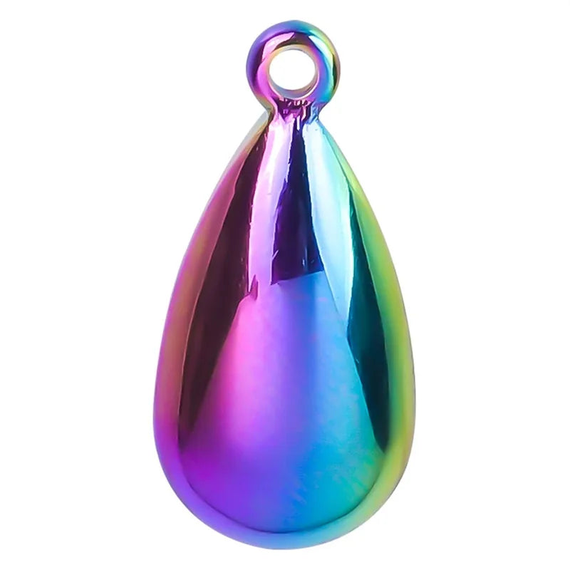 1 Piece 1.7*0.9cm Hole 1~1.9mm 304 Stainless Steel 18K Gold Plated Water Droplets Pendant