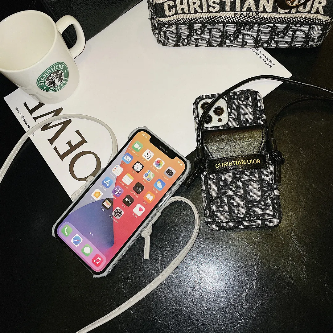 Dior DIY crossbody phone cases for iPhone 15pro 14pus 13promax 12 11pro xsmax xr x 7 8plus